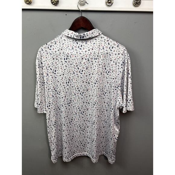 Nicklaus Eco Choice Polo Shirt Men's Large White Island Pattern Performance - Picture 2 of 9